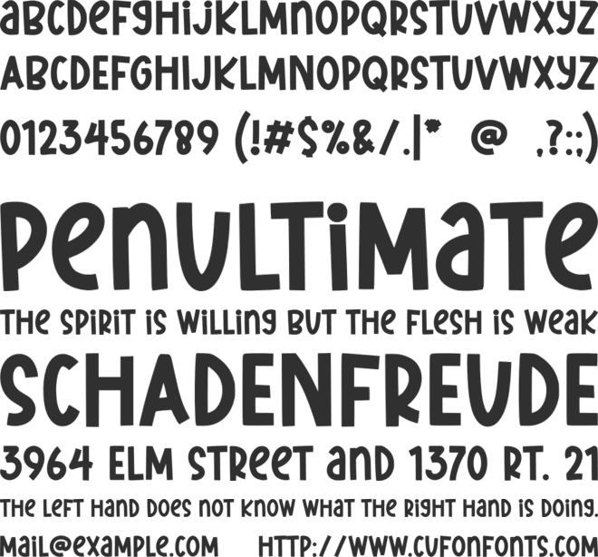 Trendy Spark font preview
