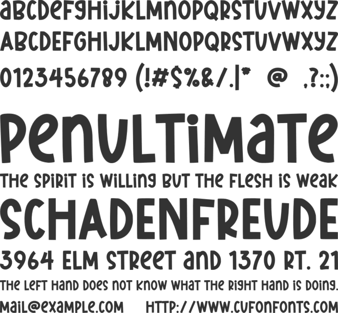 Trendy Spark font preview