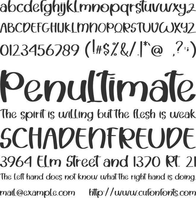 Butter Chocolate font preview