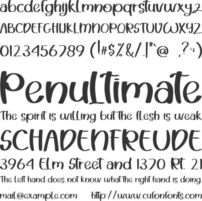 Butter Chocolate font preview