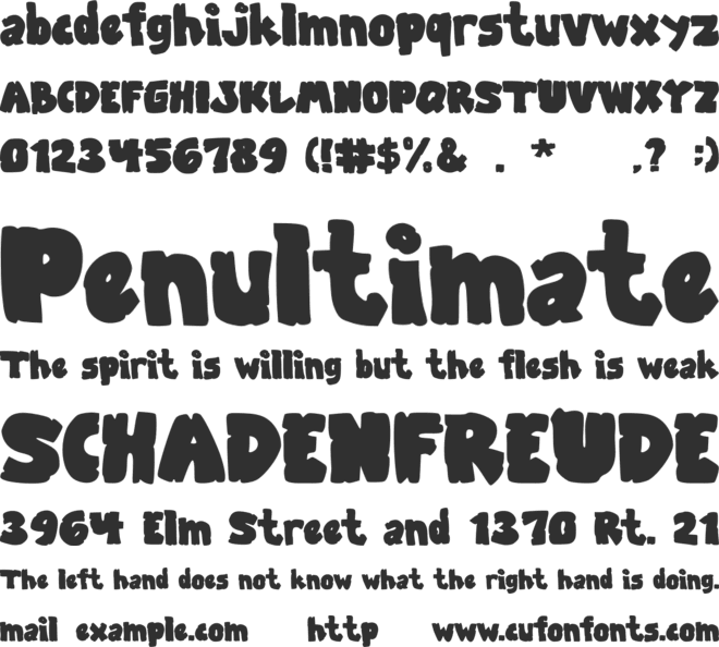 Zooberg font preview