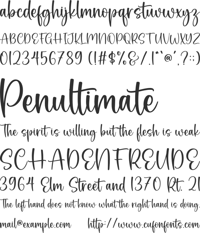 Bread And Butter font preview