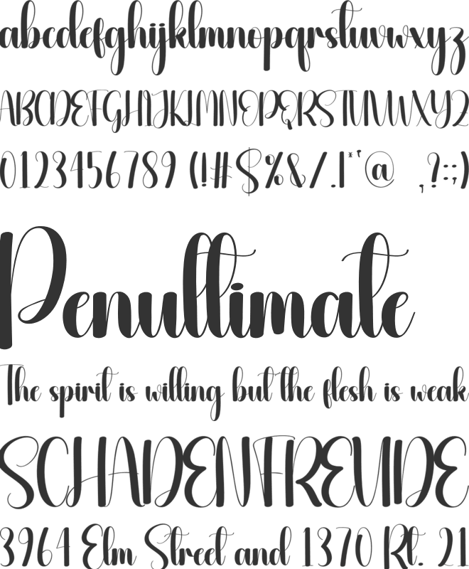 Thumbtack font preview