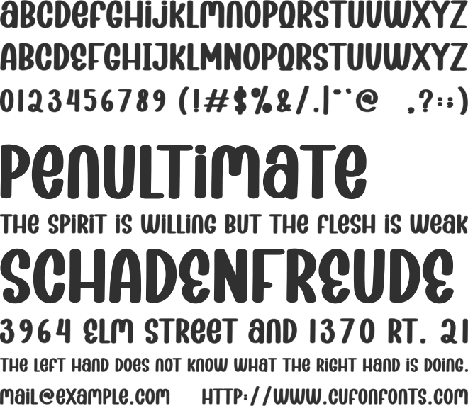Cheerfully font preview