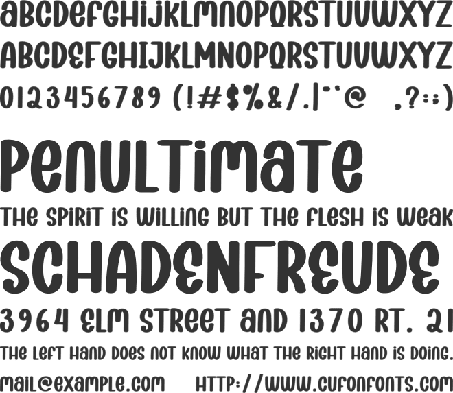 Cheerfully font preview
