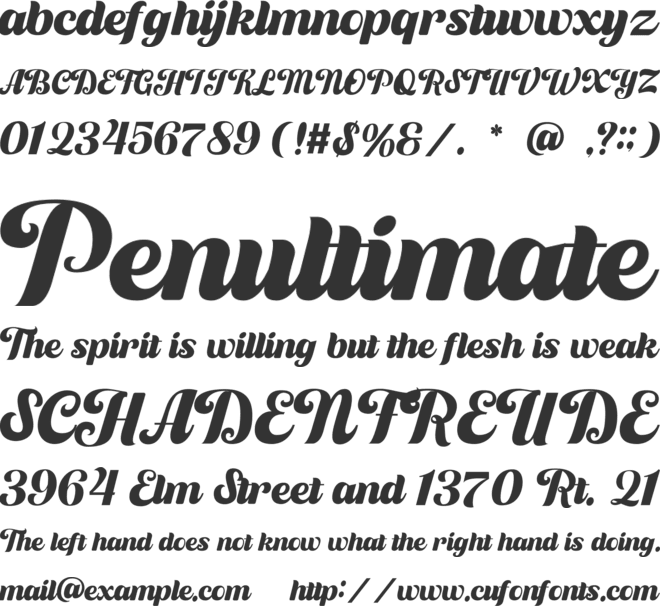 Bucchery font preview