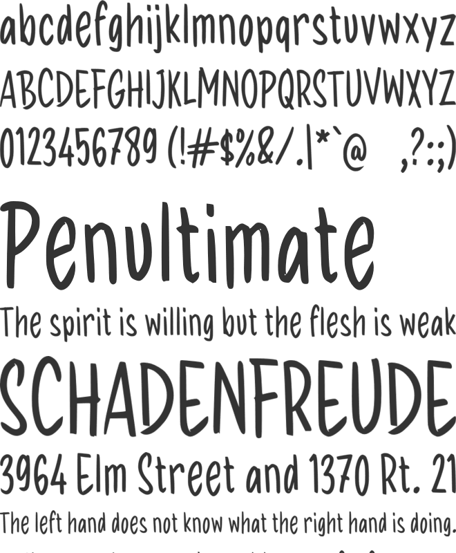 j Journal Ideas font preview