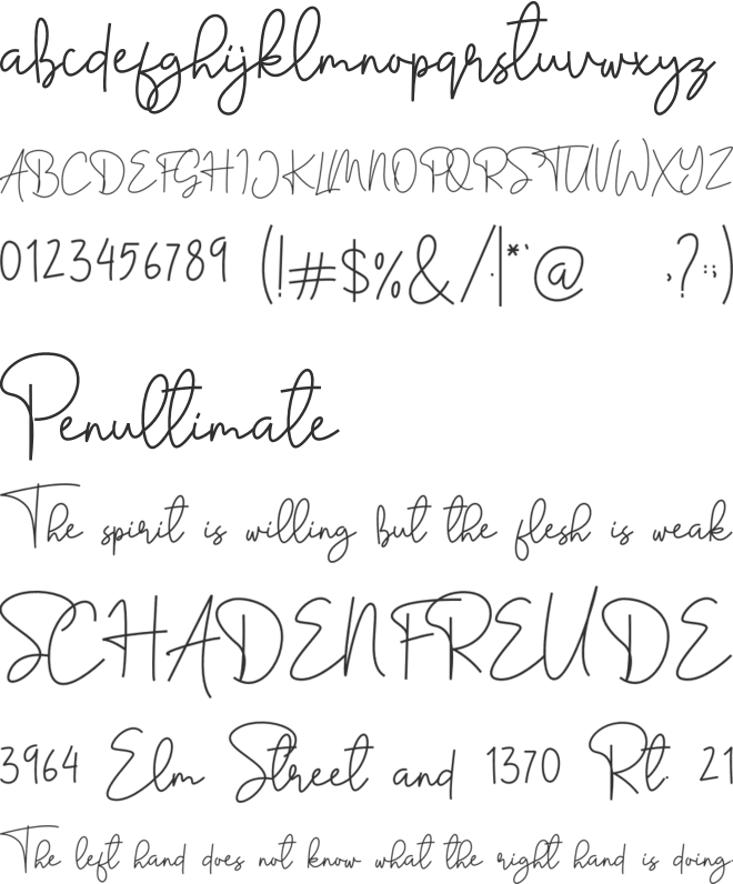 Famulred font preview