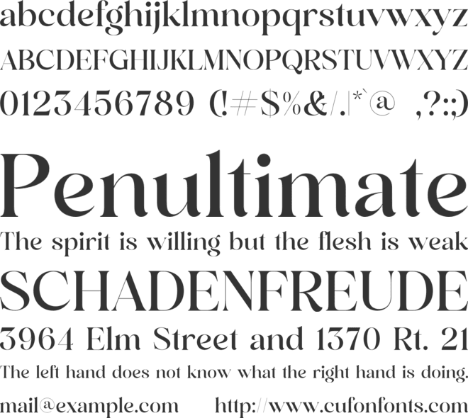 The Meliput font preview