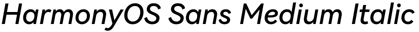 HarmonyOS Sans Medium Italic font