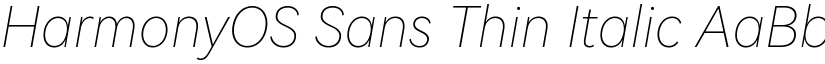 HarmonyOS Sans Thin Italic font