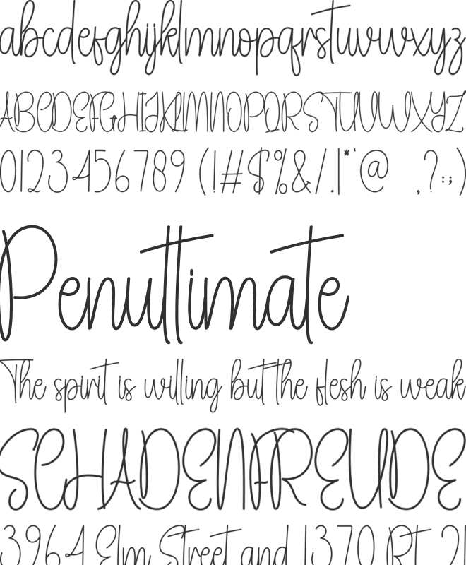 Beauty Female font preview
