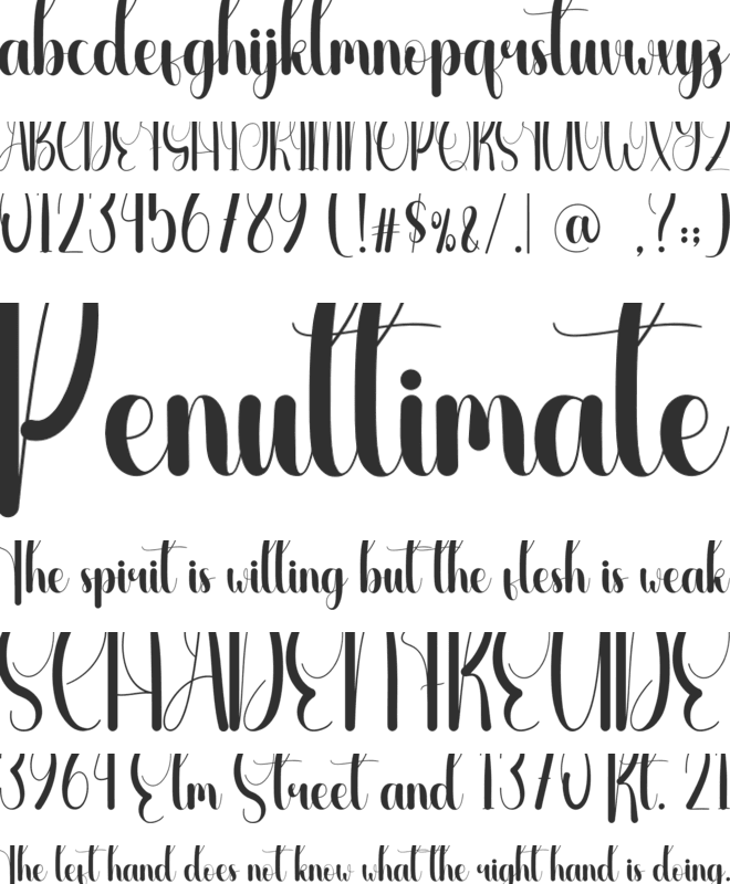 Almonds font preview