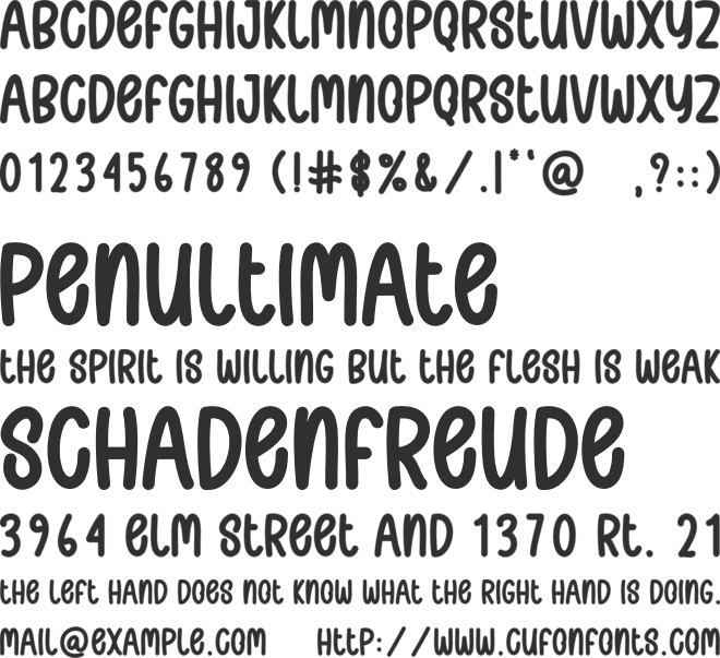 Cute Dog font preview