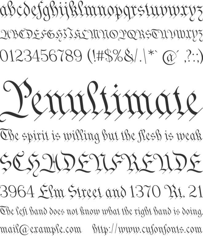 Outthrowize font preview