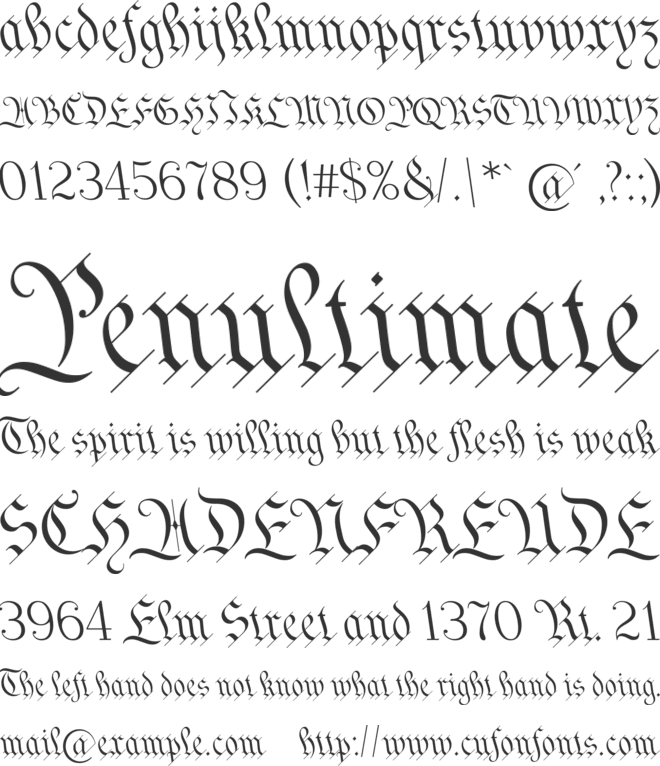 Outthrowize font preview