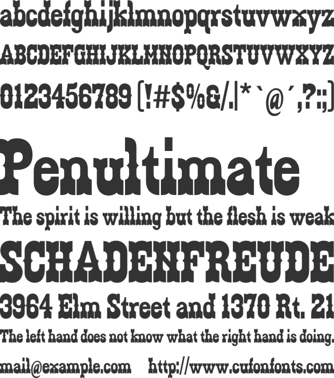 Infernoment font preview