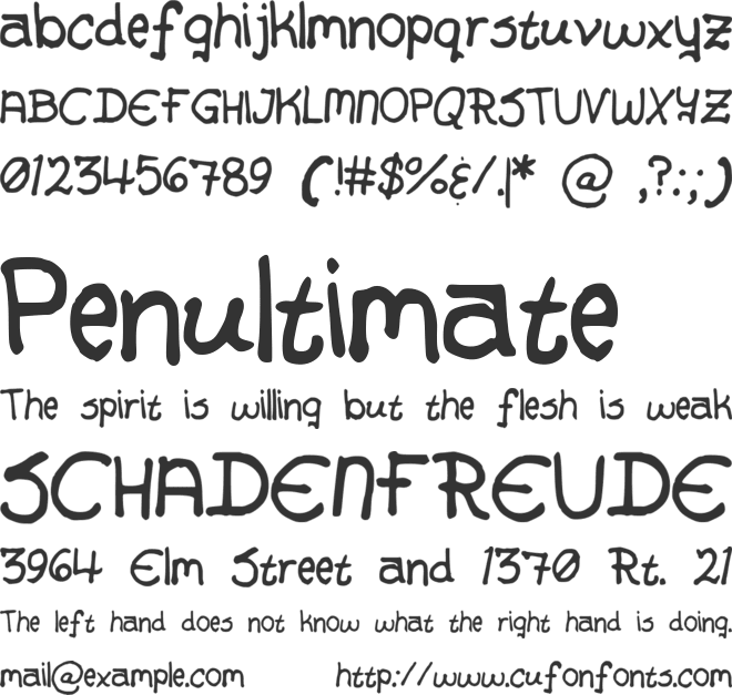Alex Handwriting font preview