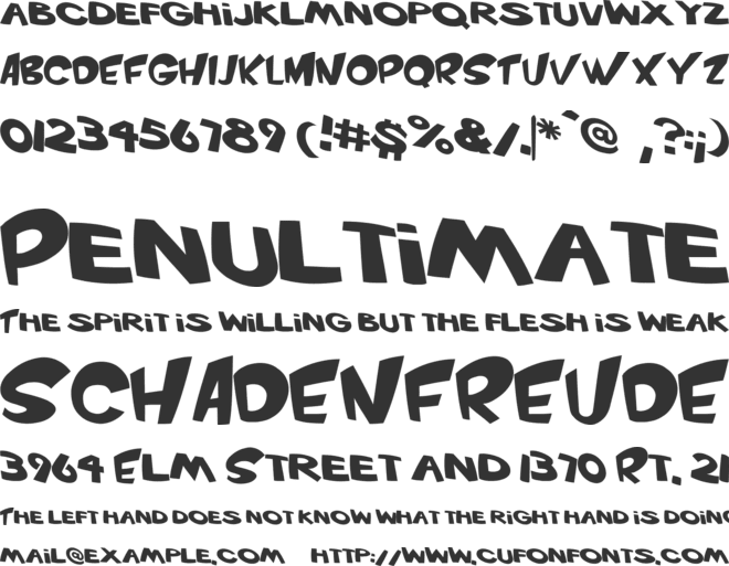 VTC Scream it Loud font preview