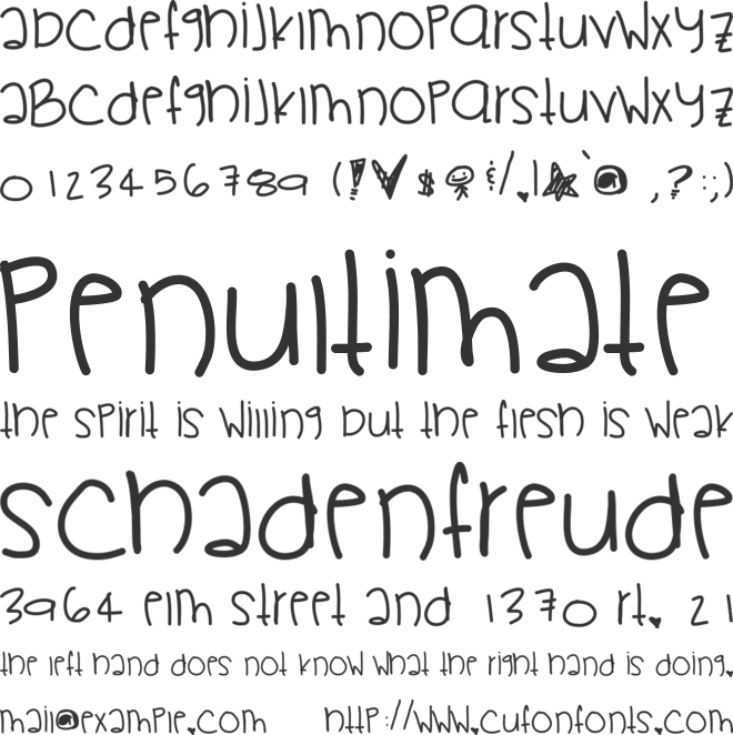 PikaPika font preview