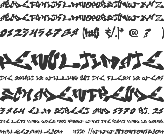 Amanzinc Graffiti font preview