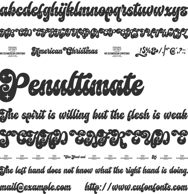 American Christmas 2 PERSONAL font preview