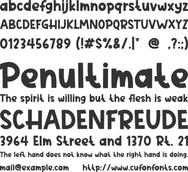 Hug Kisses font preview