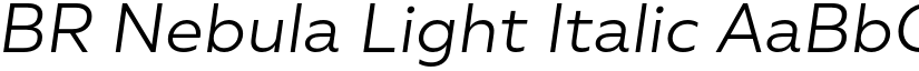BR Nebula Light Italic font