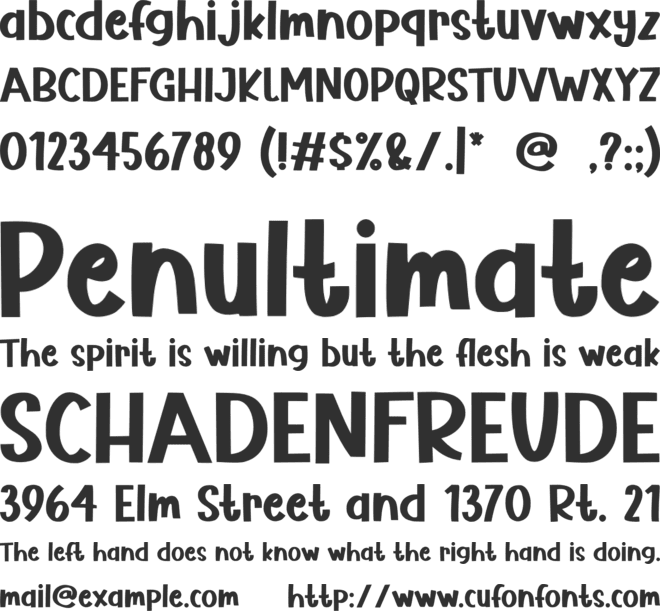 Night Quirky font preview