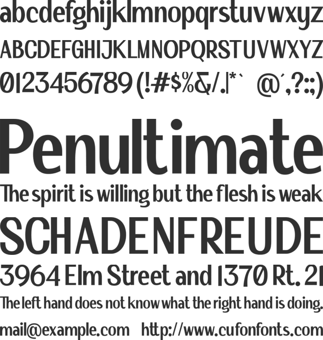 Bacute font preview