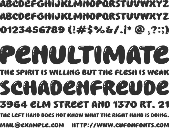 Chewy Bubble font preview