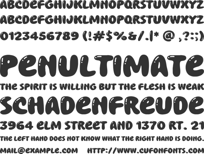 Chewy Bubble font preview