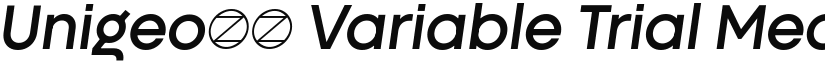 Unigeo32 Variable Trial Medium Italic (Variable) font
