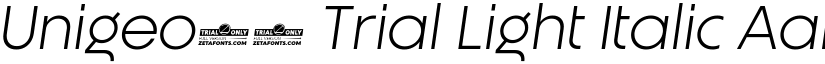 Unigeo64 Trial Light Italic font