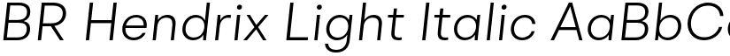 BR Hendrix Light Italic font