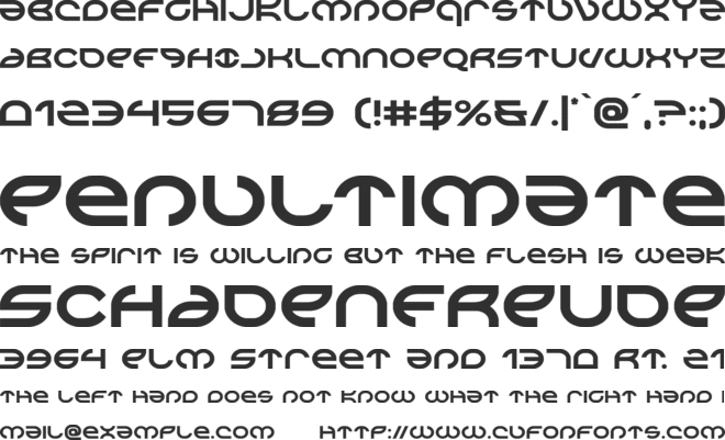 Aetherfox font preview