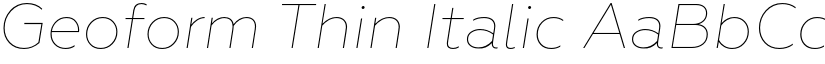 Geoform Thin Italic font