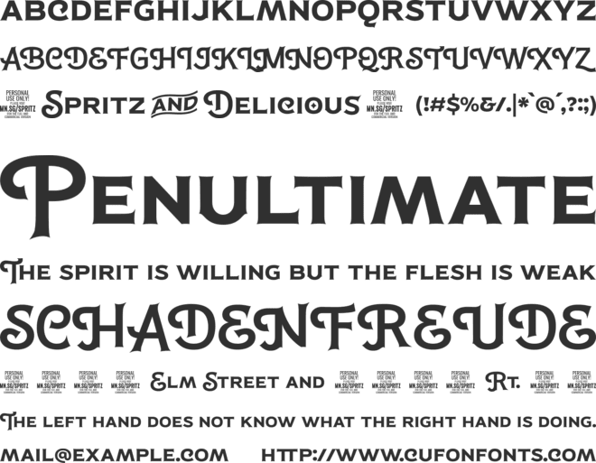 Spritz And Delicious PERSONAL font preview