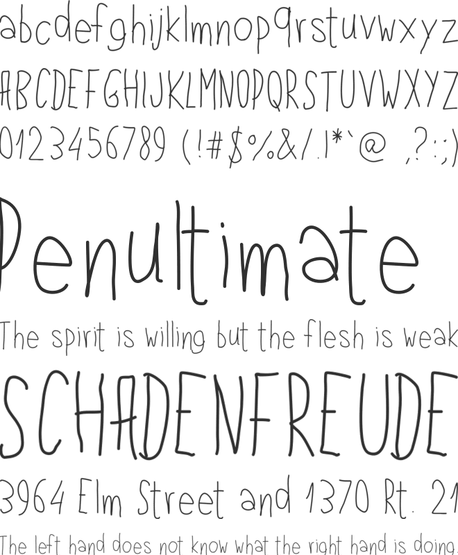 PWLeftHand font preview