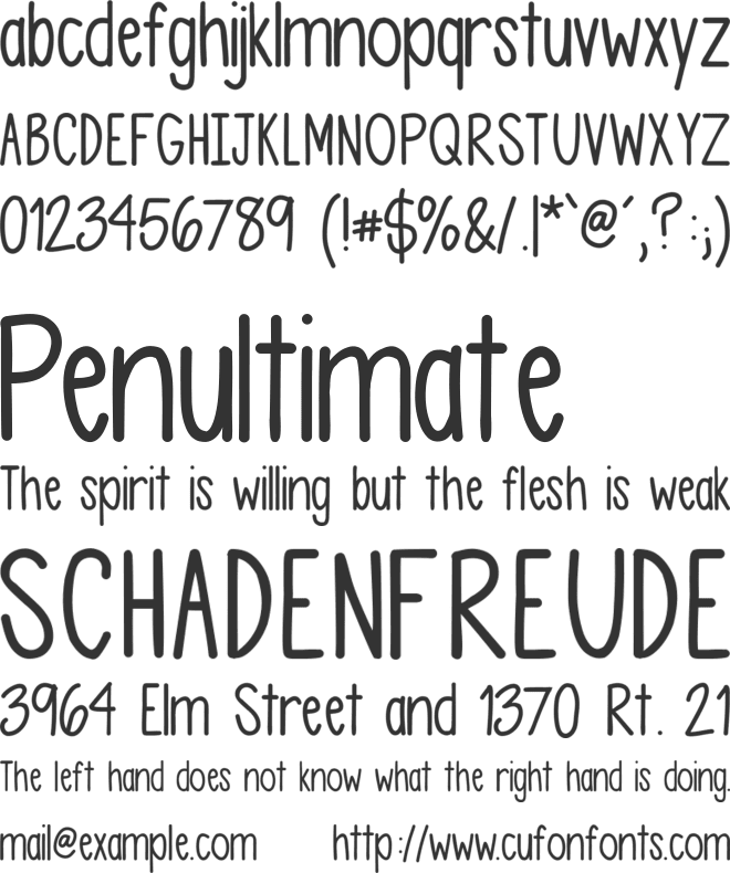 Asdfghjkl font preview