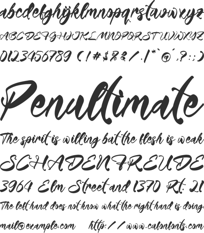 Butlerheart Kosittend font preview