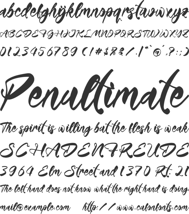 Butlerheart Kosittend font preview