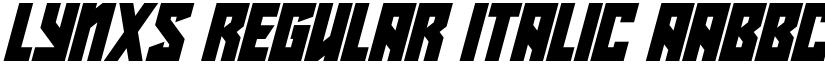 Lynxs Regular Italic font