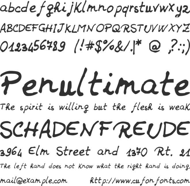 JDHands font preview