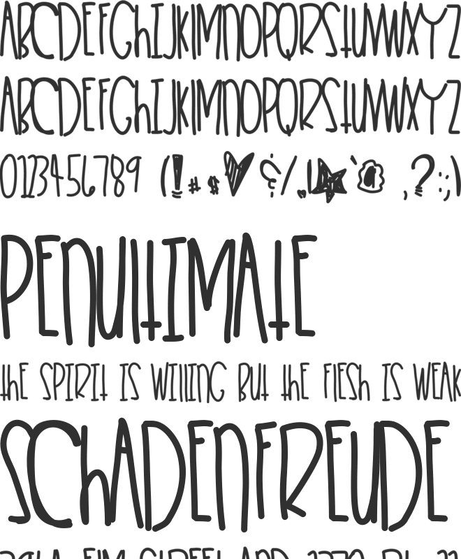 HeartKeeper font preview