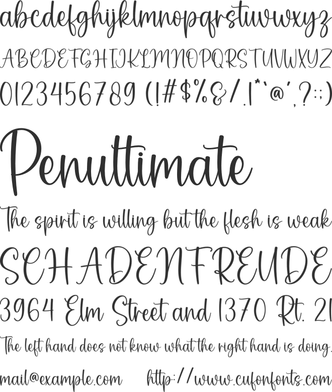 Greenfield font preview