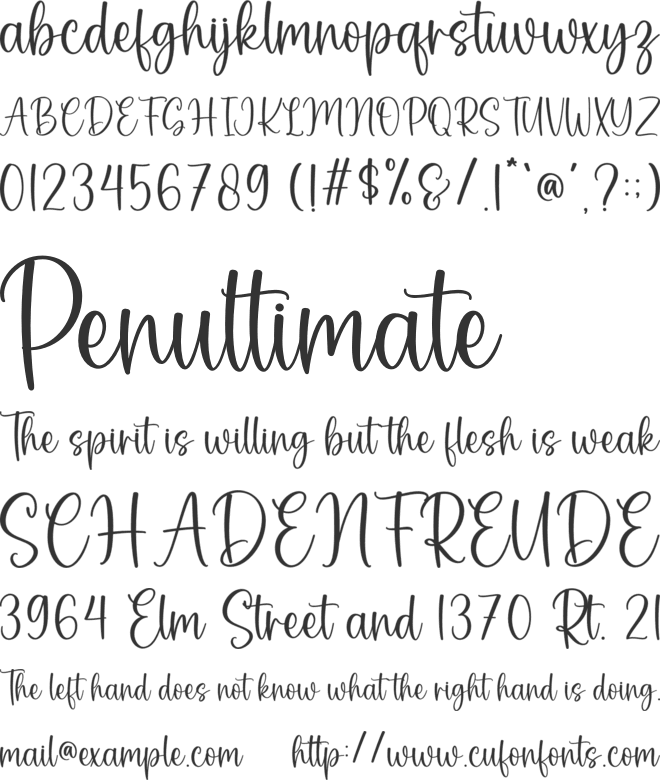 Greenfield font preview