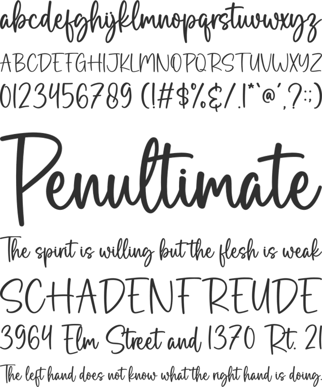 The Cottage font preview