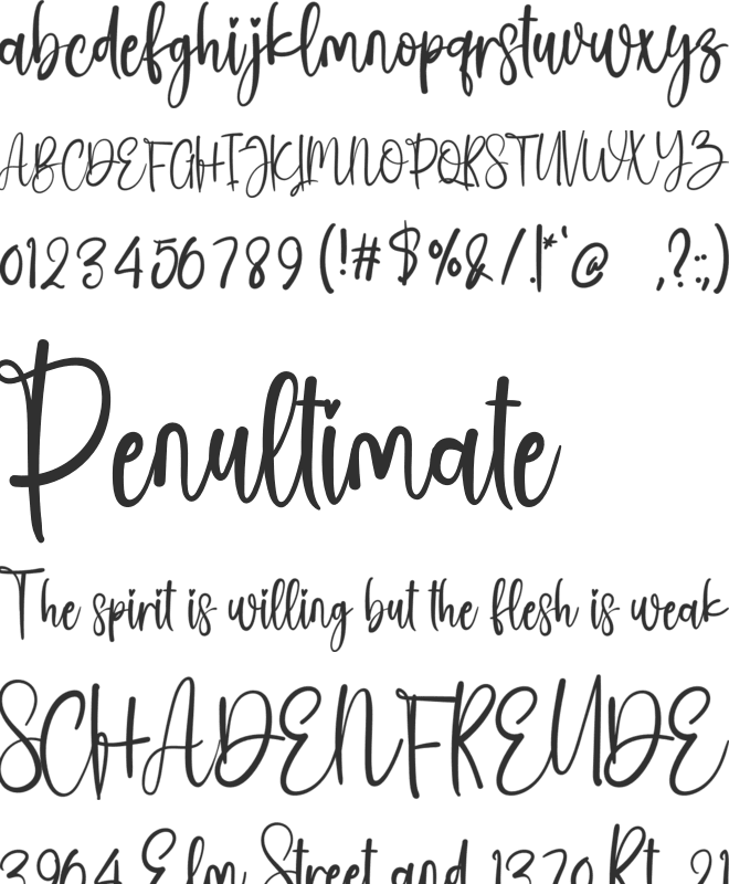 Creative Writing font preview