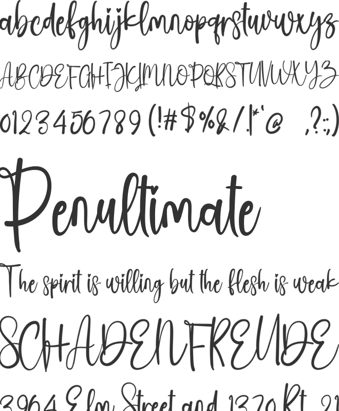 Creative Writing font preview